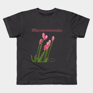 Tulips Are Natures Joy by Cecile Grace Charles Kids T-Shirt